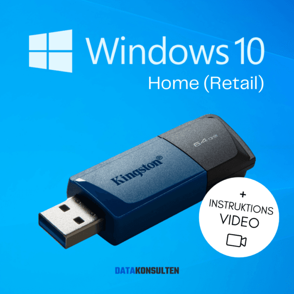 Windows 10 Home 64GB (installationsmedia) + Retail Licens