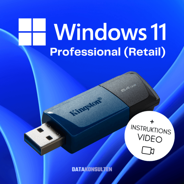 Windows 11 Professional 64GB (installationsmedia) + Retail Licens